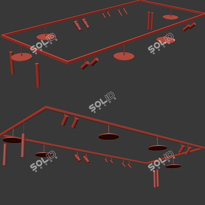 Versatile Ceiling Track Light 3D model image 3