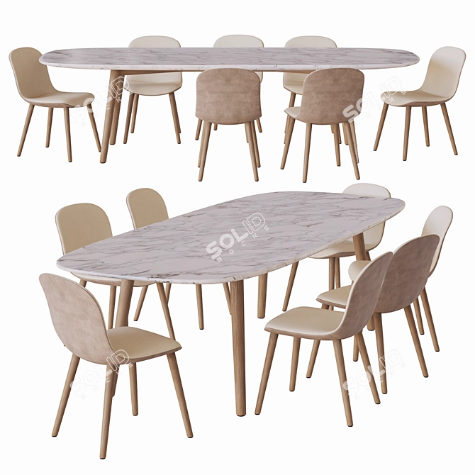 Modern Mad Chair and Table Set 3D model image 2