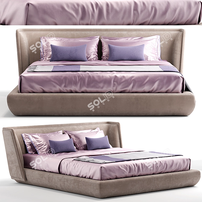 Baxter Metropolis Plain Bed in Stylish Elegance 3D model image 1