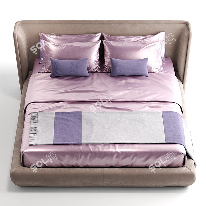 Baxter Metropolis Plain Bed in Stylish Elegance 3D model image 2