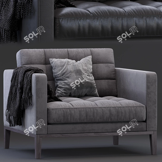 Sleek AC Lounge Chair 3D model image 1