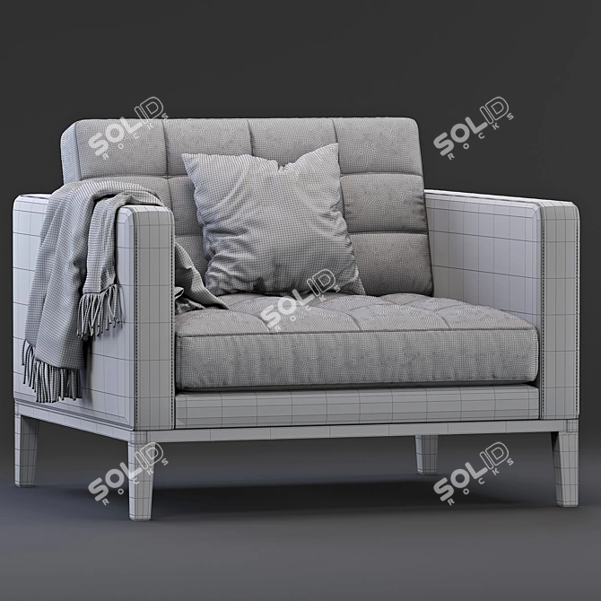 Sleek AC Lounge Chair 3D model image 3