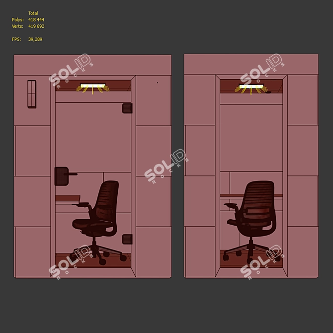 Steelcase Acoustic Work Unit 3D model image 3