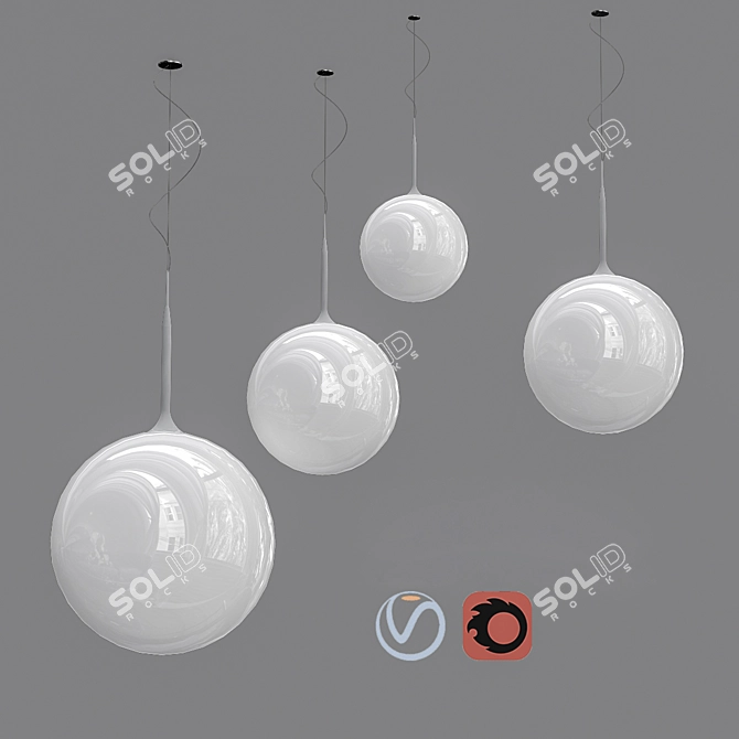 Elegant Castore 14 Pendant Light 3D model image 1