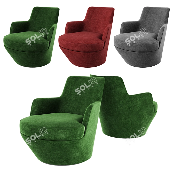 Swivel Comfort Armchair 3D model image 1