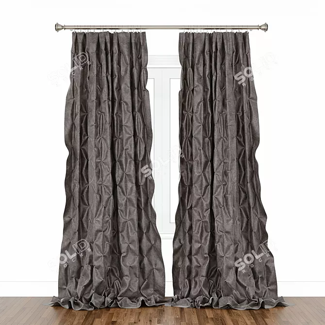 PBR Compatible Curtain Design 3D model image 1