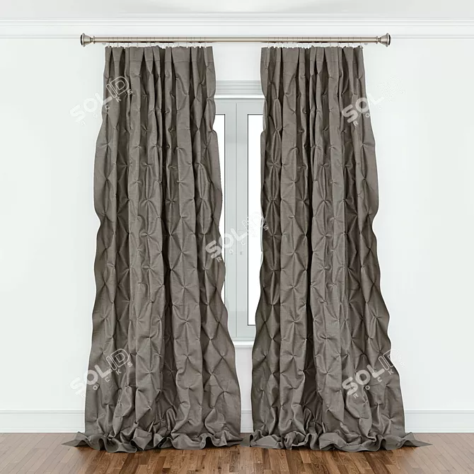 PBR Compatible Curtain Design 3D model image 2