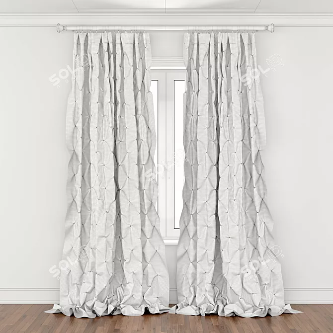 PBR Compatible Curtain Design 3D model image 3