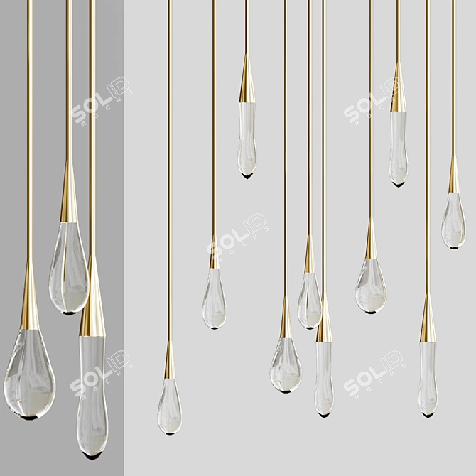Elegant Pour Chandelier by Liberty 3D model image 1