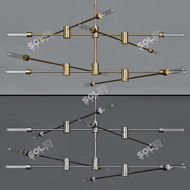 Dynamic Elegance: Kinetic Chandelier 3D model image 1