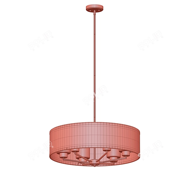 Elegant Bronze Organza Pendant 3D model image 2