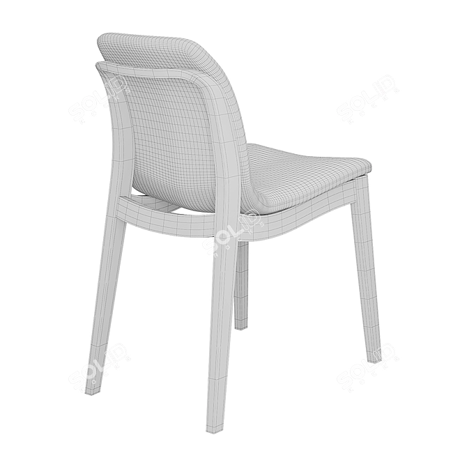 Elegant Tufted Side Chair - Jarrett Furniture 3D model image 3