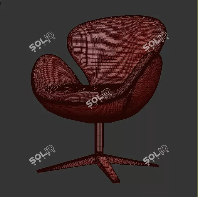 Ospina Swivel Armchair: Modern Comfort 3D model image 3
