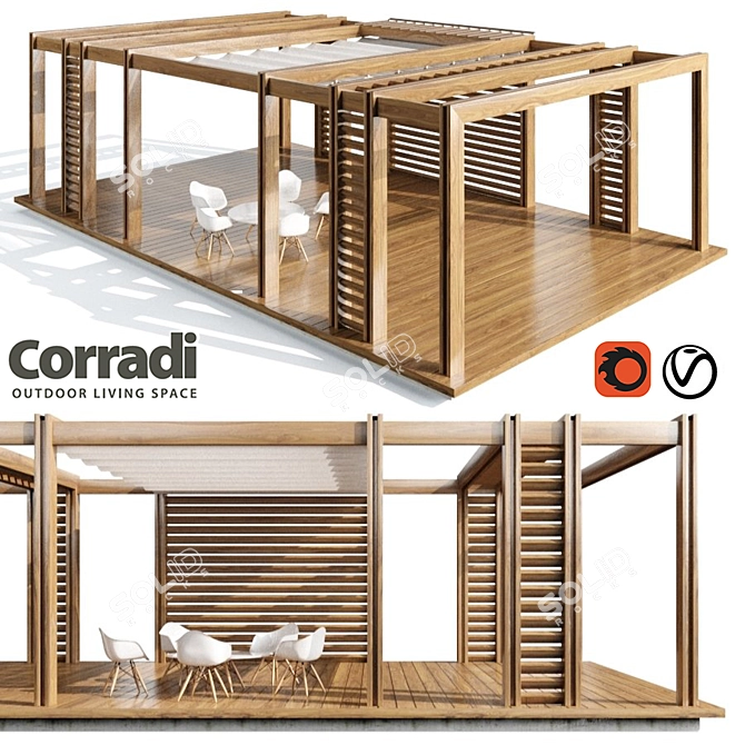 Corradi Outdoor Living: The Perfect Pergola Solution 3D model image 5