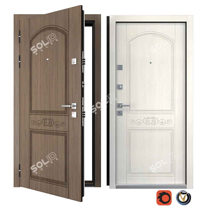 Vezha 2 Metal Entrance Door: Your Frames 3D model image 1