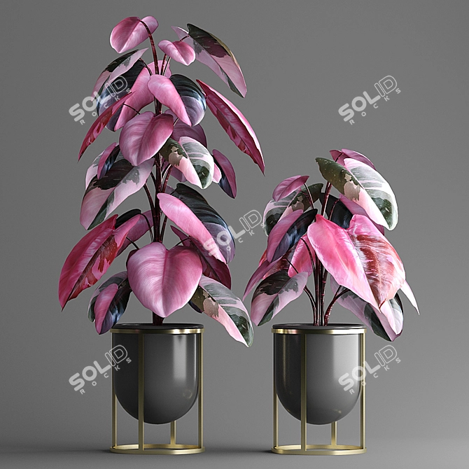 Blooming Princess: Pink Indoor Plant 3D model image 1