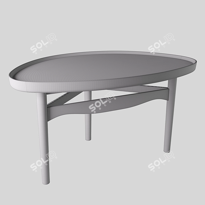 Sleek Eye-Shaped Table by Finn Juhl 3D model image 3