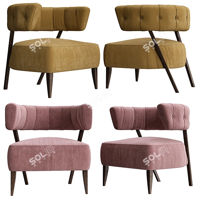 Elegant Munna Aileen Armchair 3D model image 1