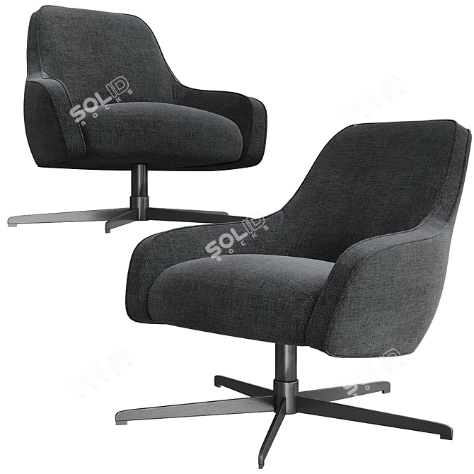 Elegant Serena Swivel Chair 3D model image 1