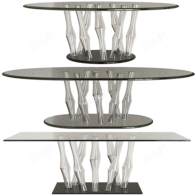 Elegant Bamboo Coffee Table 3D model image 1