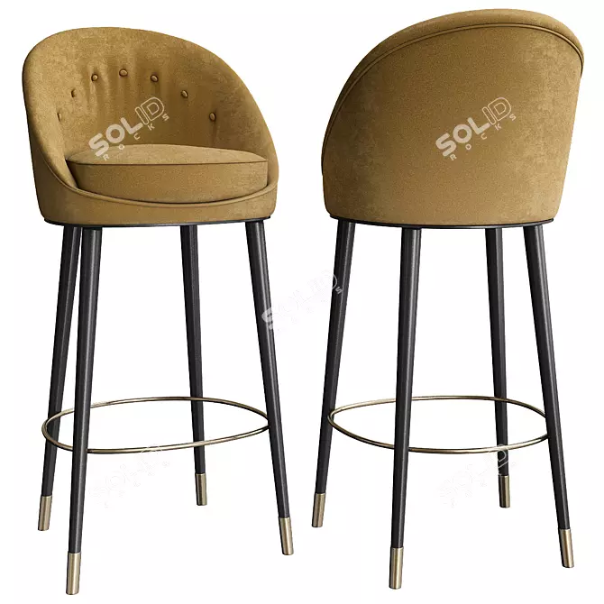 Elegant Malay Bar Chair 3D model image 1