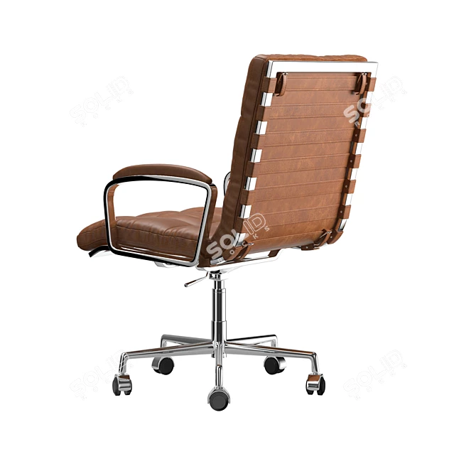 Elegant Leather Office Chair 3D model image 2