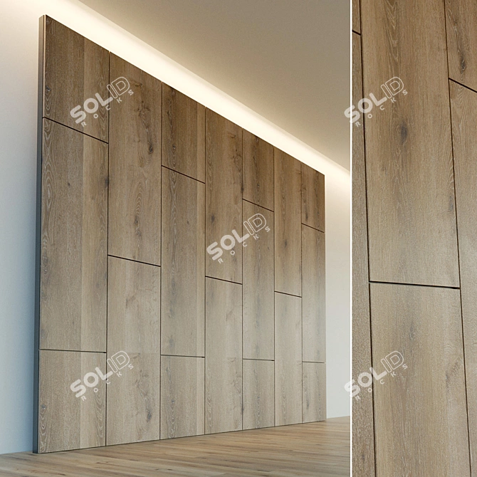 Wooden 3D Wall Panel 3D model image 1