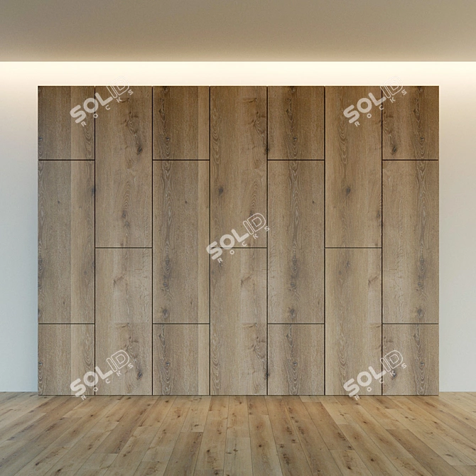 Wooden 3D Wall Panel 3D model image 2