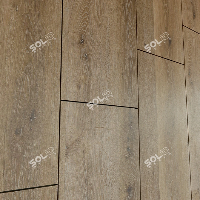 Elegant Wooden 3D Wall Panel 3D model image 3