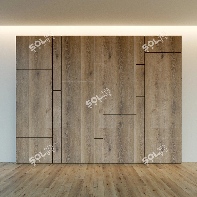 Wooden 3D Wall Panel - Decorative and Lightweight 3D model image 2