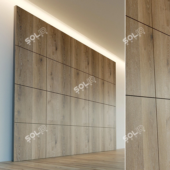 Title: Wooden Wall: 3D Panel for Decor 3D model image 1