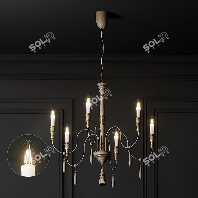 Elegant Casa Florentina Chandelier 3D model image 1