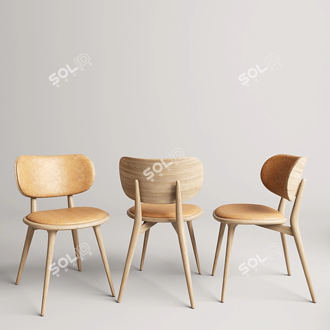 Mater: Accent Dining Set - Stylish Chair with Dining Table 3D model image 2