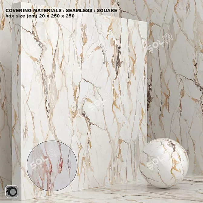 Seamless Marble Plaster Set 3D model image 1