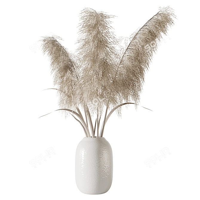 Elegant Pampas Grass Bouquet 3D model image 2