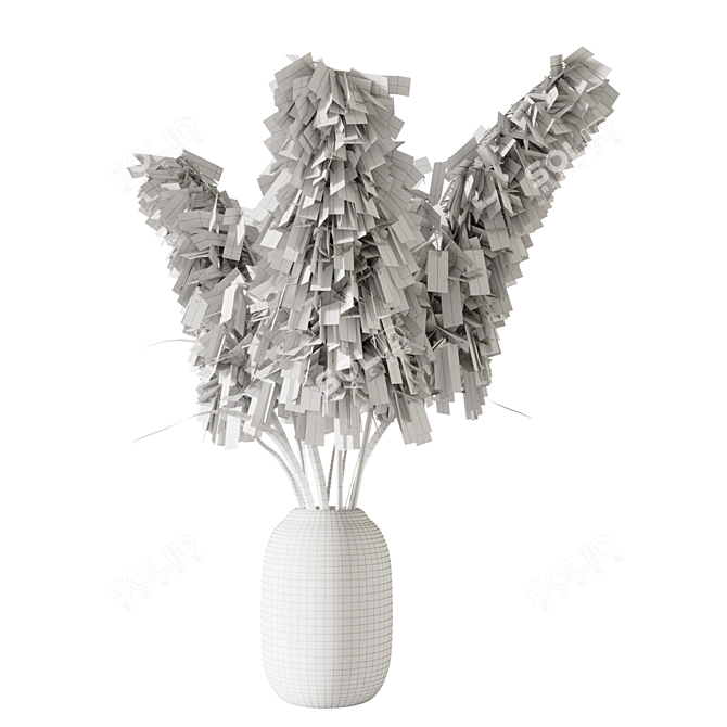 Elegant Pampas Grass Bouquet 3D model image 3
