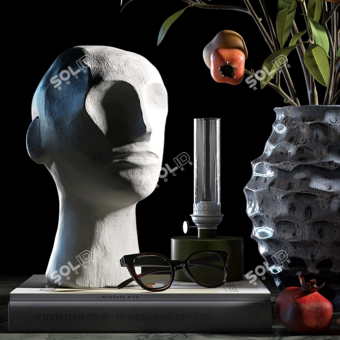 Elegant Kristiina Sculpture Set 3D model image 2