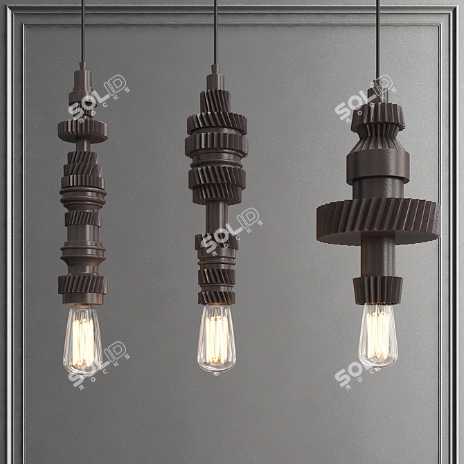 Modern Brown Pendant Lights 3D model image 1