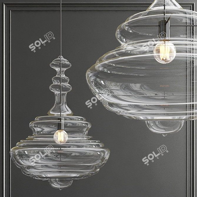 Brasso Chandelier - Modern Loft Glass Lighting 3D model image 1