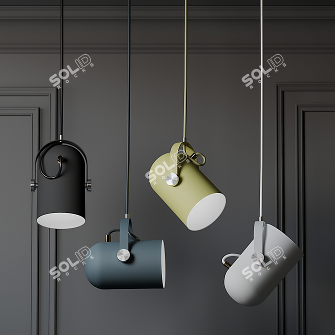Nordic Angled Drop Lights - 7 Colors 3D model image 2