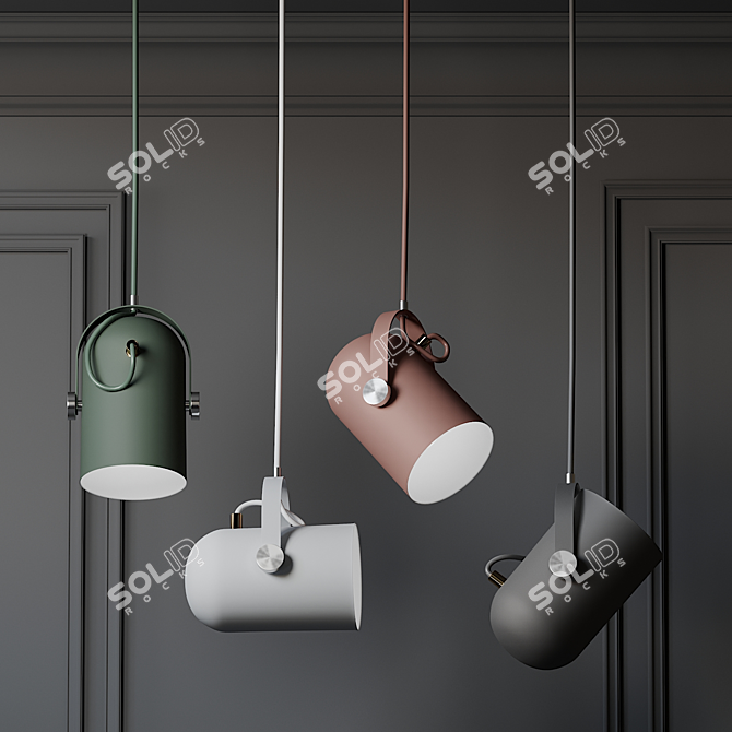 Nordic Angled Drop Lights - 7 Colors 3D model image 3