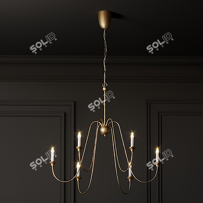 Elegant Florentine Chandelier 3D model image 2