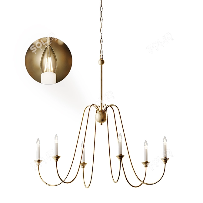 Elegant Florentine Chandelier 3D model image 6