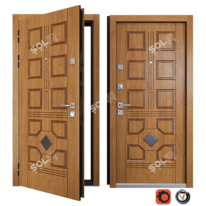 Bezha Metal Entrance Door: Your Frame 3D model image 1