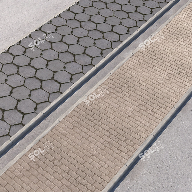 Versatile Sidewalk & Road Set 3D model image 1