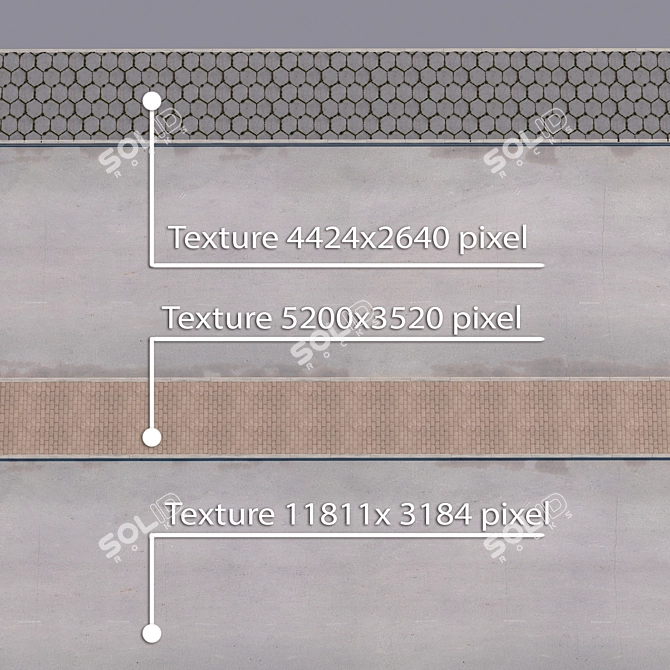Versatile Sidewalk & Road Set 3D model image 3