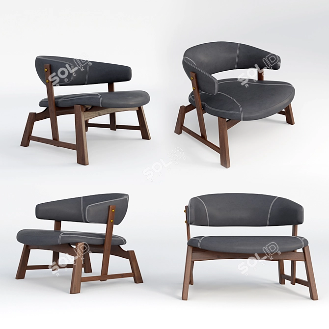 Sleek Sapao Lounge Chair - Comfy Elegance 3D model image 2