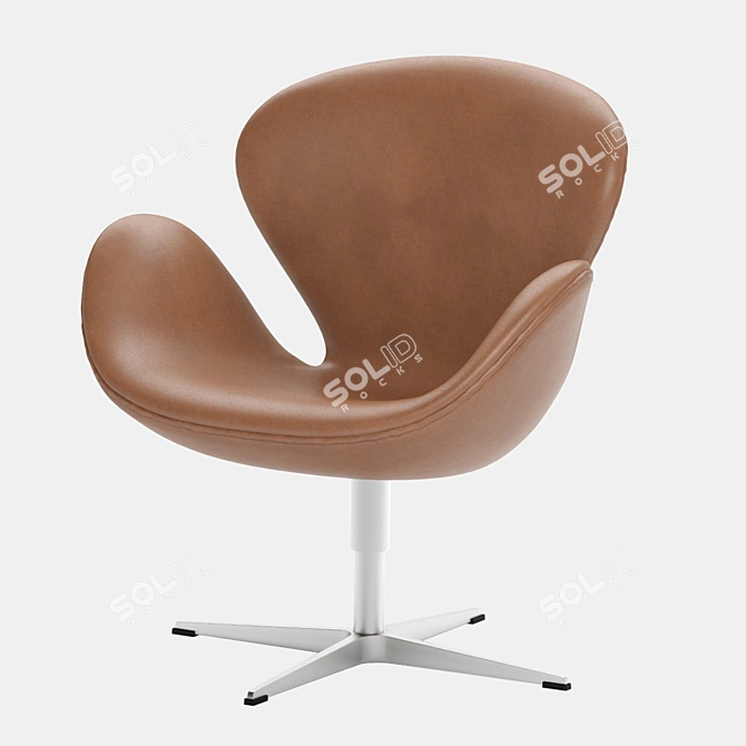 Elegant Swan Chair Replica 3D model image 1