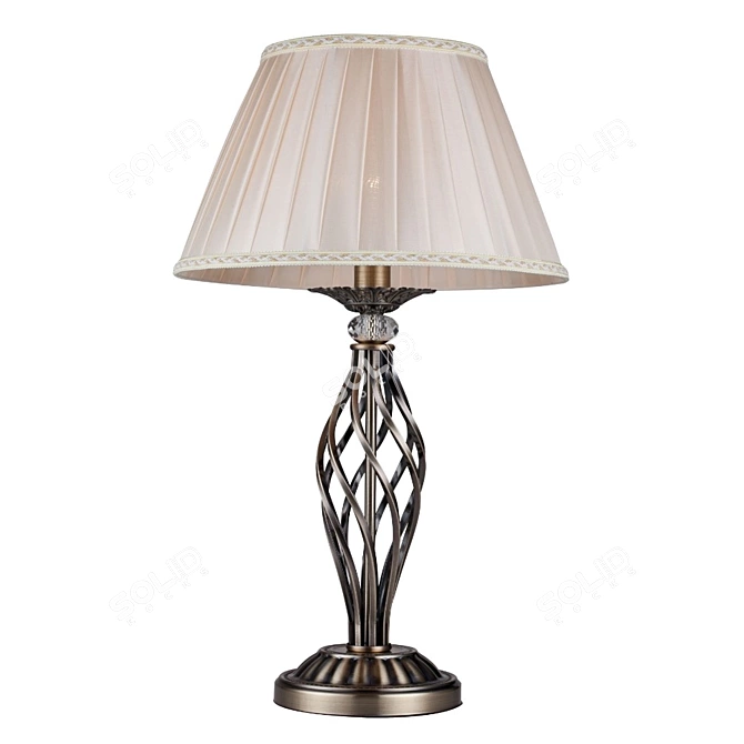 Grace Table Lamp: Brass, Beige Shade, Metal Frame 3D model image 1