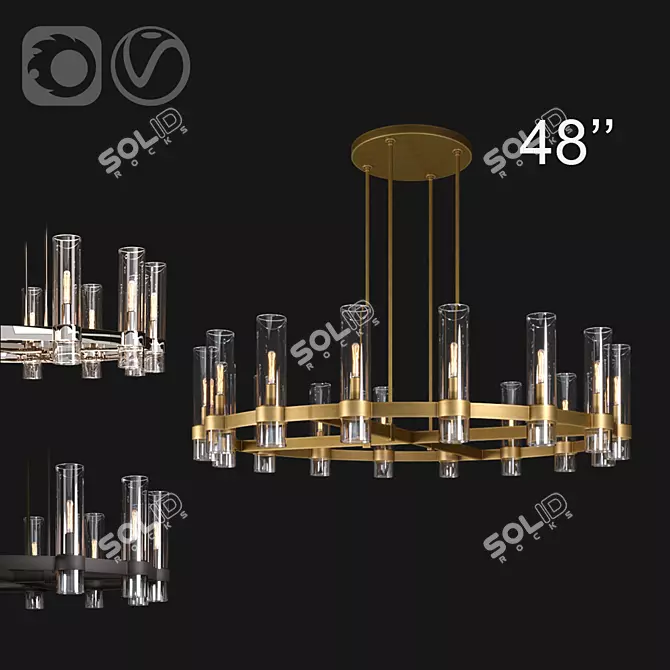 Title: Rustic RAVELLE Round Chandelier 3D model image 1